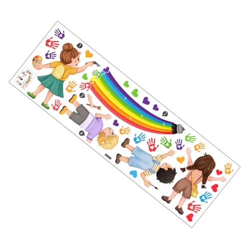 HOMSFOU 1 Satz Wandtattoo Regenbogen für das Klassenzimmer kinderzimmer wandsticker wall stickers for room wanddeko schlafzimmer Regenbogen-Wanddekoration Regenbogen-Wandaufkleber PVC