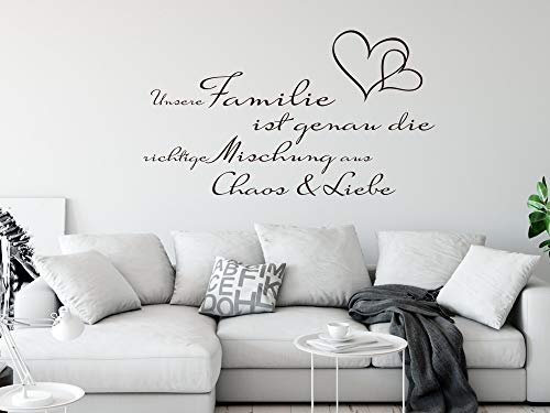 GRAZDesign Wandtattoo Spruch Unsere Familie ist… Wohnzimmer Flur Diele selbstklebend - 88x50cm / 080 braun