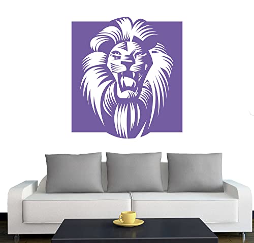 Klebesüchtig A060 Wandtattoo Afrika Löwe 60cm x 55cm Lavendel - Dekoration - Bad - Wohnzimmer - Aufkleber - Wandsticker