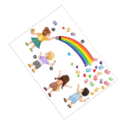 Gadpiparty 1 Satz Wandtattoo Schlafzimmer Regenbogen-wanddekoration Abziehbilder Mädchen Wandtattoos Jungenzimmer Wanddekoration Wohnzimmer Regenbogen-wandtattoo Autocollant Zeichen Pvc