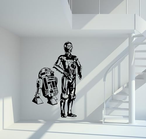 Wandtattoo Star Wars - C-3PO mit R2-D2 Größe S - ca. 30cm x 20cm