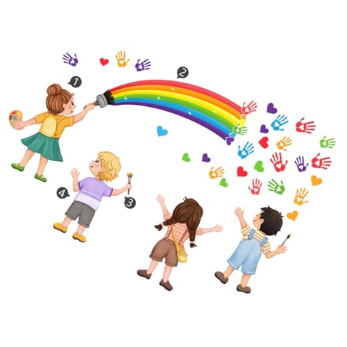 Angoily 1 Satz Wandtattoo Regenbogen Für Das Klassenzimmer Wandgemälde Aufkleber Wandtattoo Schlafzimmer Jungenzimmer Regenbogen-wandtattoo Autocollant Abziehbilder Kinderzimmer Pvc