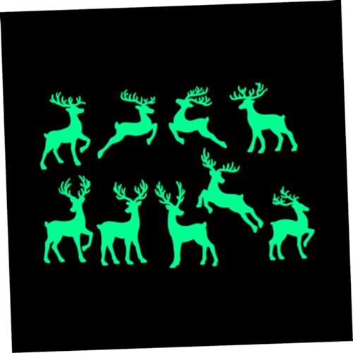 KITANDOVE 1 Stk Weihnachtselch-aufkleber Blaue Partyartikel Selbstklebender Aufkleber Leuchtender Weihnachtsaufkleber Wandtattoo Weihnachten Weihnachtswandaufkleber Glühen Pvc Green