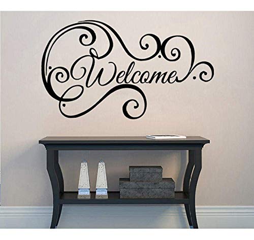 Willkommen Wandtattoo Logo Home Logo Vinyl Aufkleber Aufkleber Wandaufkleber Wohnzimmer Dekoration Schaufensterdekoration 33X58Cm