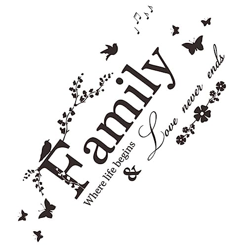 TOYANDONA Familie Wandtattoos heim Dekoration wandtattoo familie Kunst Spielzimmer Boho Regel wandsticker sprüche wall stickers living room living room decoration Wandaufkleber Sprüche Black