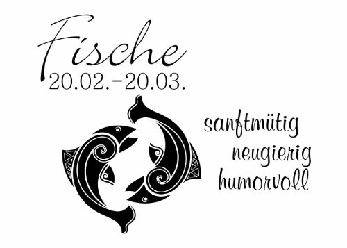 Wandtattooladen Wandtattoo - Sternzeichen - Fische Größe:50x40cm Farbe: aubergine