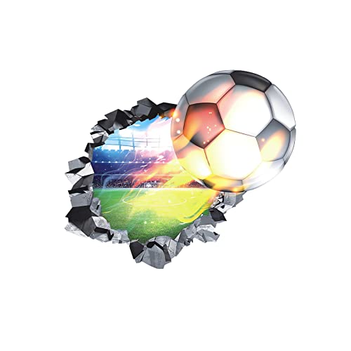 JUNBAOYYDS 3D Fussball Wandtattoo, 3D Wandtattoo Fußball Selbstklebend Abnehmbaren Wandsticker, Wandtattoo Junge Teenager für Schlafzimmer Deko Geschenk (20864)