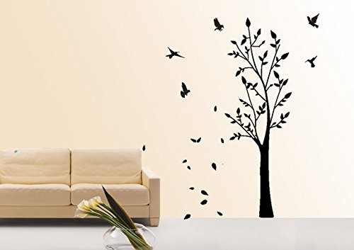 Unbekannt Wandtattoo wandaufkleber Aufkleber Wandsticker wall sticker Wohnzimmer Schlafzimmer Kinderzimmer KÜCHE 30 Farben zur Wahl Baum Zweige Blume Vogel wbm12-3(031 rot, Größe4:ca.180x59cm)