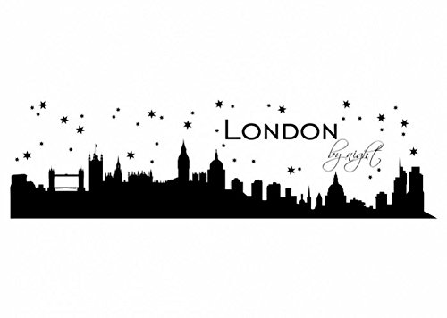 Wandtattooladen Wandtattoo - Skyline London by Night Größe:120x34cm Farbe: türkis