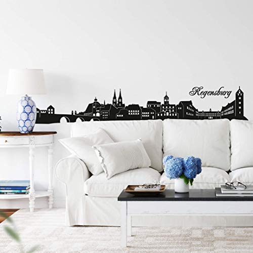 selbstklebendes Wandtattoo Regensburg Skyline Wandsticker selbstklebend Fussball Bayern Fanartikel 120cm