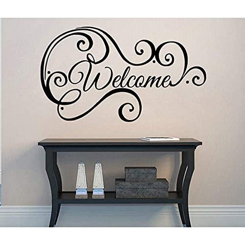 Willkommen Wandtattoo Logo Home Logo Vinyl Aufkleber Aufkleber Wandaufkleber Wohnzimmer Dekoration Schaufensterdekoration 42X74Cm