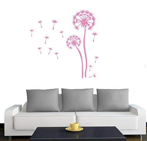 A350 Wandtattoo  2x Pusteblumen + 25 Samen  120cm / 80cm rosa (erh. in 40 Farben + 3 Größen)