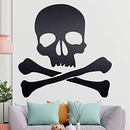 KIWISTAR Totenkopf - Schädel Piraten Rebell Wandtattoo in 6 Größen - Wandaufkleber Wall Sticker - Dekoration, Küche, Wohnzimmer, Schlafzimmer, Badezimmer