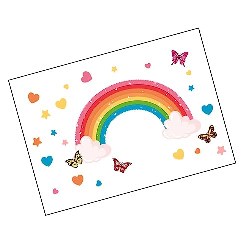 Uonlytech 1 Satz Regenbogen-Schmetterling Neon Fälschung Lichter Punkt Streifen Kinderzimmer Wandsticker vinyl sticker dekoration Schmetterlinge Wandtattoo Innenszenendekor Colorful