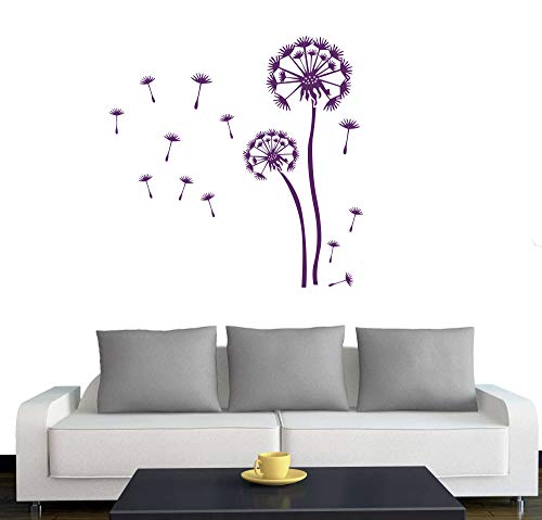 A350 Wandtattoo  2x Pusteblumen + 25 Samen  120cm / 80cm violett (erh. in 40 Farben + 3 Größen)