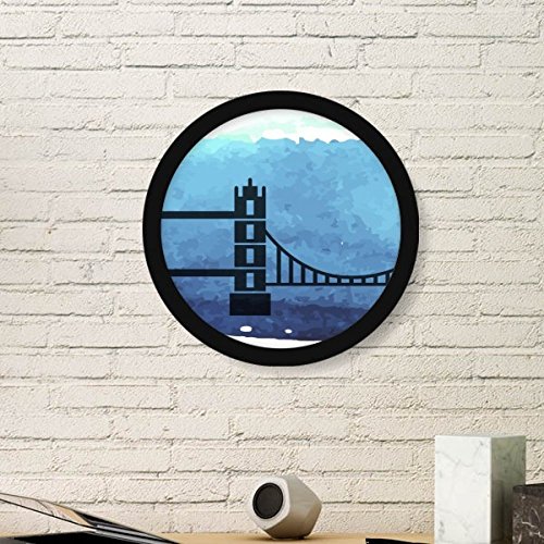 DIYthinker Tower Bridge London England Großbritannien Uk Runde Einfacher Bilderrahmen Kunstdrucke von Paintings Startseite Wandtattoo Medium Schwarz