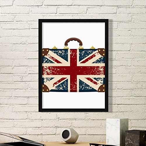 DIYthinker Union Jack Retro Koffer Großbritannien Britische Flagge Kultur Einfache Bilderrahmen Kunstdrucke von Paintings Startseite Wandtattoo Medium Schwarz