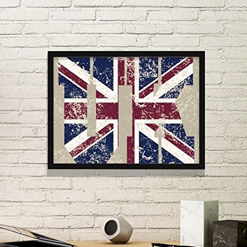 DIYthinker London King Uk England Der Union Jack-Flagge Mark Illustration Muster Einfacher Bilderrahmen Kunstdrucke von Paintings Startseite Wandtattoo Small Schwarz