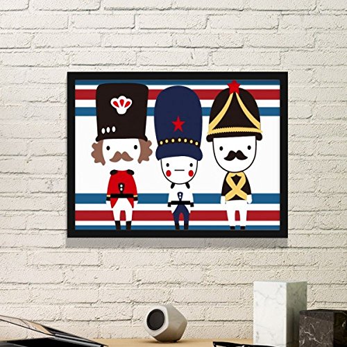 DIYthinker Bunter Soldat Uk England Zeichen Flagge Mark Illustration Muster Einfacher Bilderrahmen Kunstdrucke von Paintings Startseite Wandtattoo Small Schwarz