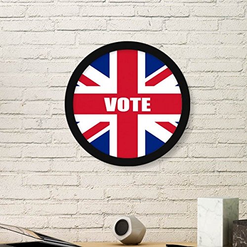 DIYthinker Großbritannien Britische Flagge Abstimmung für General Election Runde Bilderrahmen Kunstdrucke von Paintings Startseite Wandtattoo Geschenk Large Schwarz