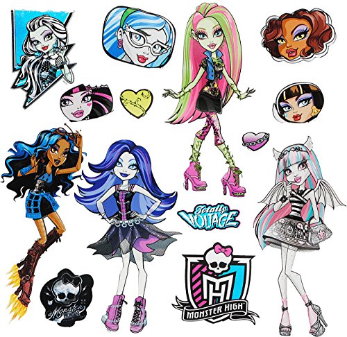 alles-meine.de GmbH 14 TLG. Set Wandtattoo/Sticker - Monster High - Wandsticker - Aufkleber für Kinderzimmer - selbstklebend + wiederverwendbar - Kinder - Frankie Stein -..