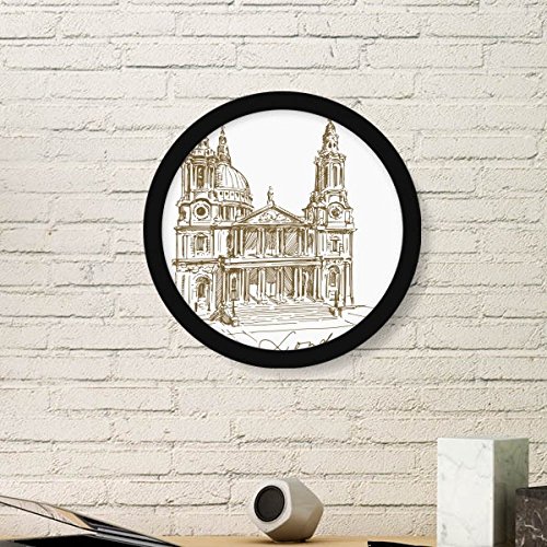 DIYthinker St.Paul Kathedrale Großbritannien England London Iandmark Muster rund Einfache Bilderrahmen Kunstdrucke von Paintings Startseite Wandtattoo Medium Schwarz