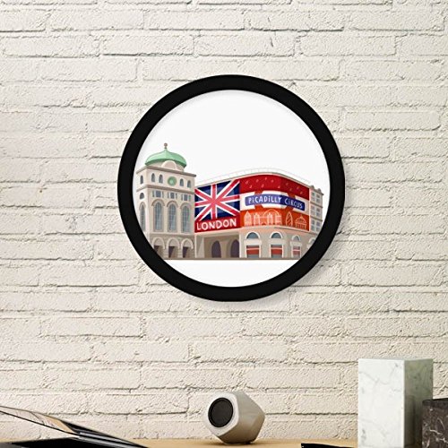 DIYthinker Großbritannien Uk London Architektur Malerei Runde Bilderrahmen Kunstdrucke von Paintings Startseite Wandtattoo Geschenk Large Schwarz