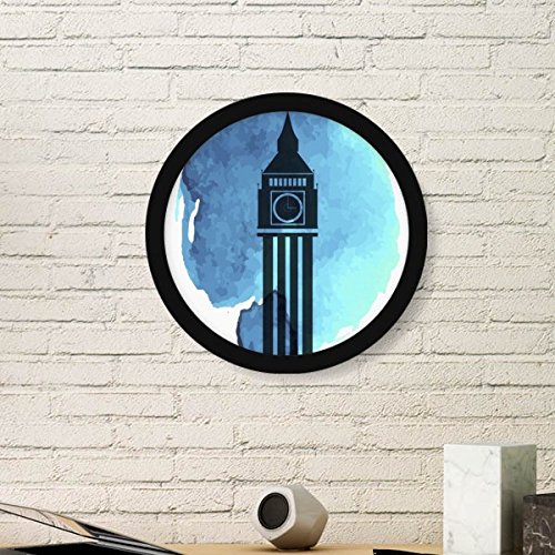 DIYthinker Big Ben London England Großbritannien Uk Runde Einfacher Bilderrahmen Kunstdrucke von Paintings Startseite Wandtattoo Medium Schwarz