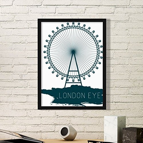 DIYthinker Britannien UK London Eye Großbritannien Einfach Bilderrahmen Kunstdrucke Malereien Startseite Wandtattoo Geschenk Medium Schwarz