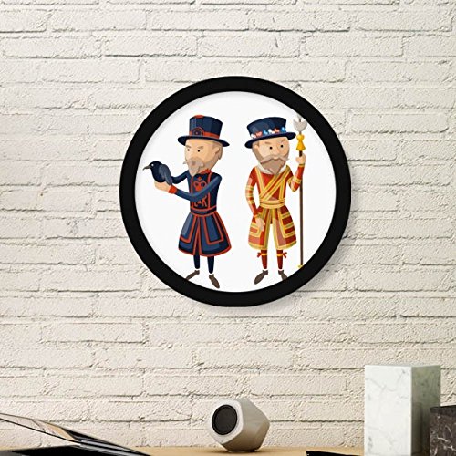 DIYthinker Großbritannien Uk London königliche Soldaten Runde Bilderrahmen Kunstdrucke von Paintings Startseite Wandtattoo Geschenk Medium Schwarz