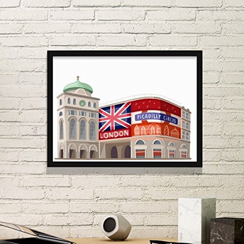 DIYthinker Großbritannien Uk London Architektur Gemälde Einfacher Bilderrahmen Kunstdrucke Malereien Startseite Wandtattoo Geschenk Medium Schwarz