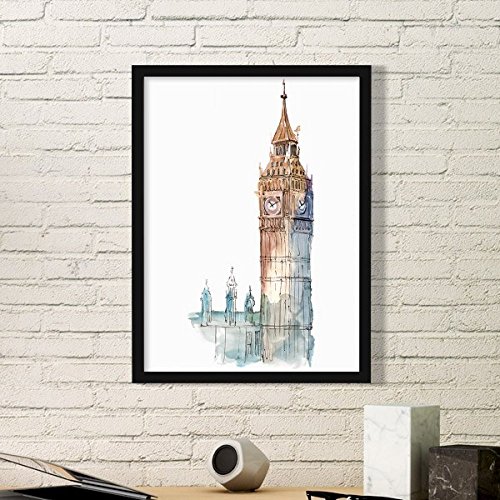 DIYthinker Big Ben in Großbritannien Einfachen Bilderrahmen Kunstdrucke Malereien Startseite Wandtattoo Geschenk Medium Schwarz