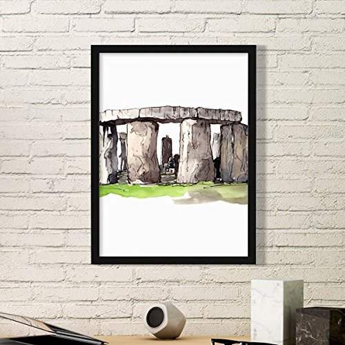 DIYthinker Stonehenge in Wiltshire England Einfachen Bilderrahmen Kunstdrucke Malereien Startseite Wandtattoo Geschenk Medium Schwarz