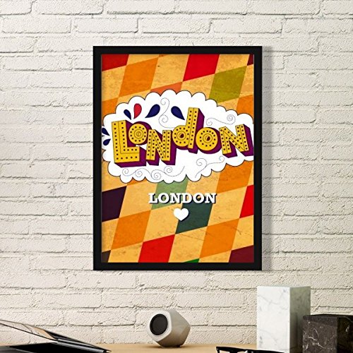 DIYthinker Liebe London England Uk Lattice Einfache Bilderrahmen Kunstdrucke Malereien Startseite Wandtattoo Geschenk Small Schwarz