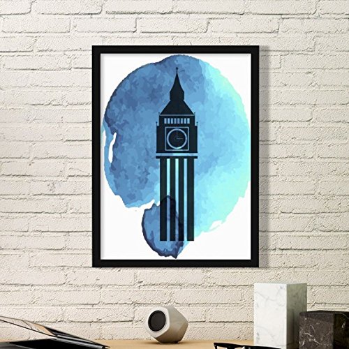 DIYthinker Big Ben London England Großbritannien Uk Einfache Bilderrahmen Kunstdrucke von Paintings Startseite Wandtattoo Medium Schwarz